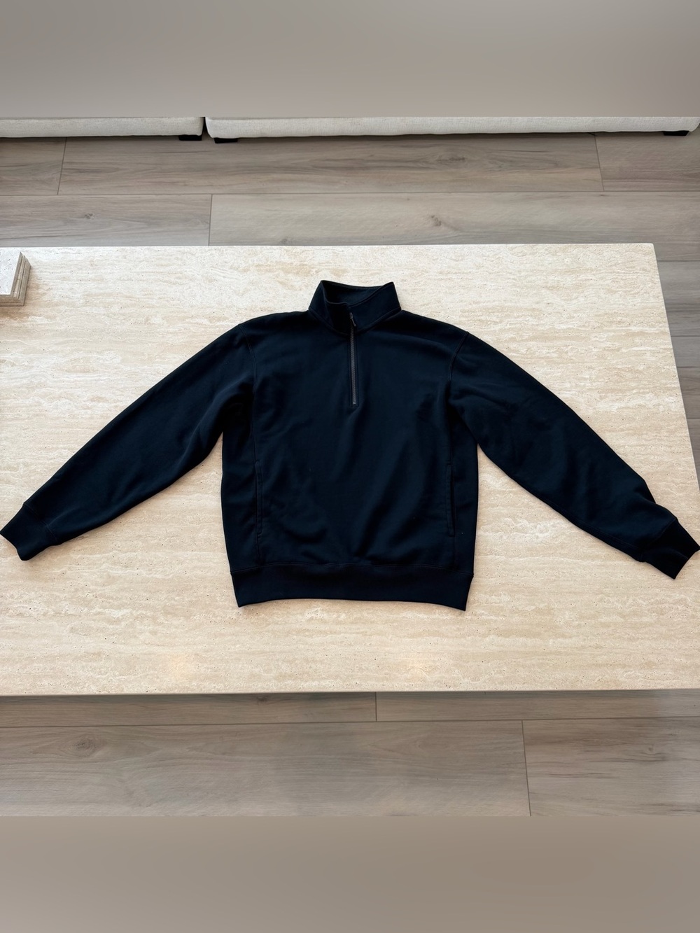 Uniqlo Black Quarter Zip-Neck Sweater